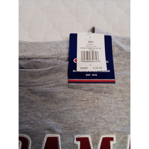 Men's Champion Gray Short Sleeve Alabama New With Tags T-shirt Size Large - Picture 3 of 13
